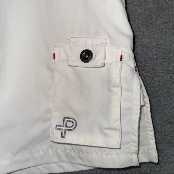 Pelle P Sports Shorts Women's Medium White Short‎ Side Slit Embroidered Skort - Picture 6 of 14